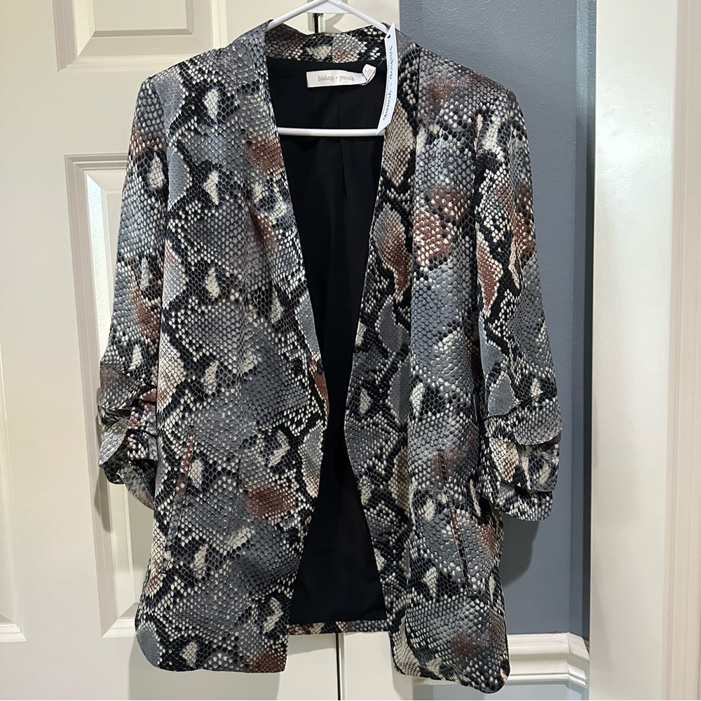 Women’s Bishop + Young Snake Print Blazer with Shoulder Pads